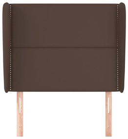 Testiera ad orecchio marrone 93x23x118/128 cm in similpelle