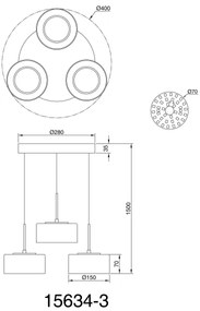 Globo 15634-3 - Lampadario LED a sospensione con filo FOGSY 3xLED/8W/230V