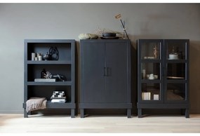 Libreria nera in pino massiccio 107x160x39 cm Bonk – WOOOD