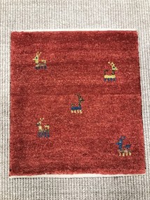 Gabbeh Tappeto 40x40 Rosso (Iran) Annodato A Mano