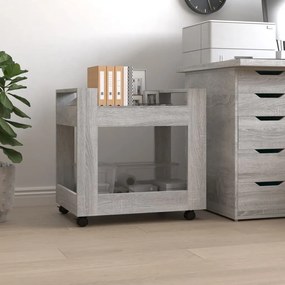 Carrello scrivania grigio sonoma 60x45x60 cm legno multistrato