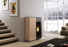 Palazzetti Ginger Idro 14 stufa A Pellet ecofire Salvaspazio 14kw Ad Acqua In Acciaio Caffellatte