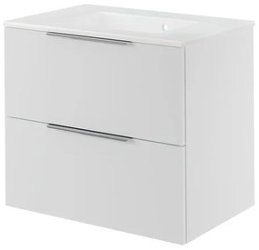 Mobile da bagno sospeso sotto lavabo L 135 x H 64 x P 48 cm lucido, 2 cassetti SENSEA Neo, Maniglie acquistabili separatamente
