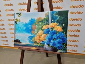 Quadro su tela – Bouquet primaverile alla finestra