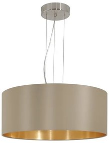 Eglo 78693 - Lampadario a sospensione con filo MASERLO 3xE27/60W/230V diametro 53 cm beige/rame