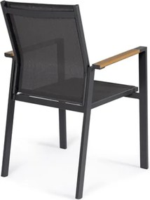 Sedia Da Esterno Con Braccioli In Alluminio E Textilene Heta Antracite Bizzotto