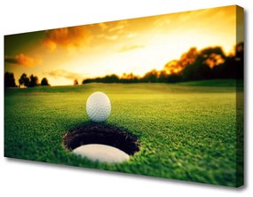 Quadro su tela Pallina da golf in erba naturale 100x50 cm