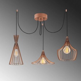 Lampadario color rame con paralume in metallo Mezopotamya – Opviq lights