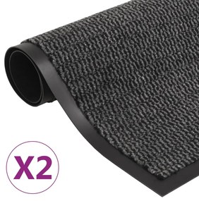 Tappeti Antipolvere 2 Pz Trapuntati 80x120 Cm Antracite /