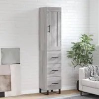 Credenza Grigio Sonoma 34,5x34x180 cm in Legno Multistrato 3200223