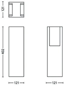 Philips - Lampada da esterno BRIDGE 1xE27/14W/230V IP44 40,2 cm