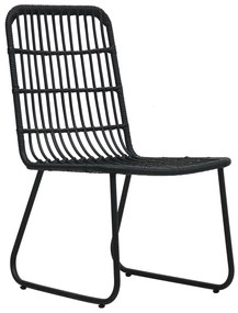 Set da bistrot 3 pz in polyrattan nero