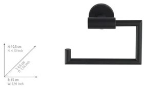 Porta carta igienica autoportante in acciaio inox nero opaco Bosio - Wenko