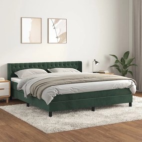 Giroletto A Molle Con Materasso Verde Scuro 160x200 Cm Velluto /