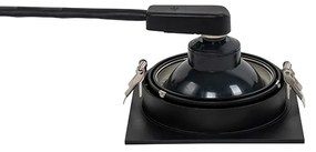 Faretto da incasso quadrato nero orientabile - Chuck 111