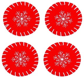 Sottobicchieri rossi con motivo natalizio in set di 4 pezzi - Casa Selección