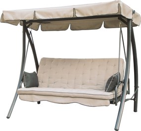 Dondolo da Giardino Reclinabile 3 Posti in Ferro Taddei Panama Beige...