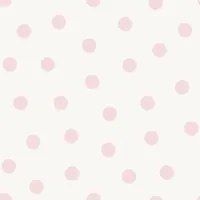 Carta da parati Geometrico POIS rosa e bianco, 53 cm x 10.05 m