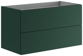 Armadietto bagno a terra Opera 2 cassetti P 46 x L 89.5 x H 50 cm laccato opaco verde foresta