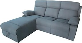 Divano Angolare Recliner 3 Post Con Penisola Contenitore Sinistra Grigio