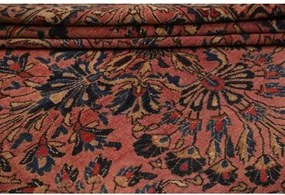 Antik Medaglione Floreale Rosso Antico Blu Scuro 165x195 Cm