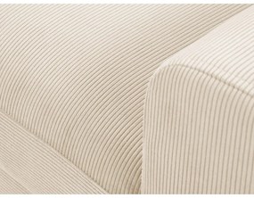 Divano letto in velluto a coste beige, angolo sinistro Moghan - Micadoni Home