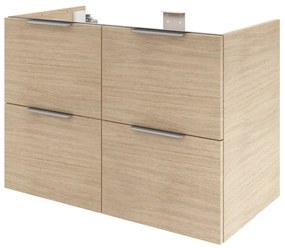 Mobile da bagno sotto lavabo SENSEA Neo marrone lucido L 90 x H 64 x P 48 cm 4 cassetti, lavabo non incluso