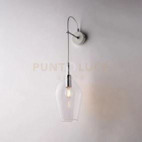 Applique in ferro con vetro trasparente pyrex 1 luce ares