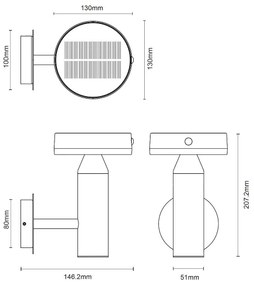 Zuma Line WT33611 - LED Solare muro lampada CARLI LED/4,5W/2000mAh IP44 nero