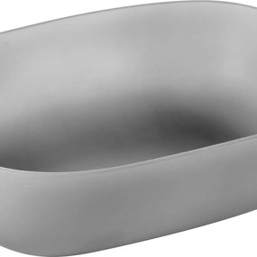 Lavabo da appoggio SNOB GRIGIO semicerchio in resina L 55 x P 40 x H 16 cm grigio