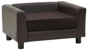 Divano per cani marrone 60x43x30 cm in peluche e similpelle