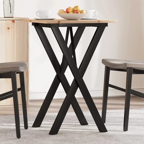 Tavolo Da Pranzo Telaio A X 50x50x75 Cm Legno Pino E Acciaio /