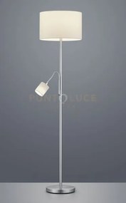 Hotel piantana acciaio con lampada da lettura paralumi bianchi con ...