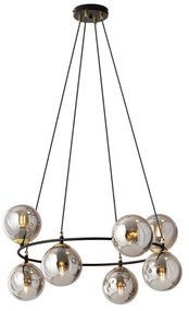 Lampadario Minimal Tiamat Acciaio Nero Oro Grigio 7 Luci E14 Ip20