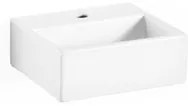 Lavabo da appoggio o muro in ceramica lucida con foro rubinetto senza piletta Lineabeta Quarelo cm 32x29