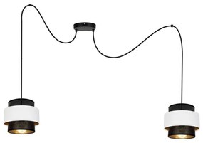 Lampadario a sospensione con filo NESS 2xE27/60W/230V ragno nero/bianco