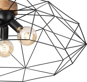 Brilagi - Plafoniera WOODY BASKET 3xE27/60W/230V Ø 80 cm rovere