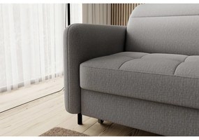 Divano angolare grigio allungabile/con contenitore (con penisola a destra/con chaise lounge) e rivestimento in velluto Gomsi – ELTAP