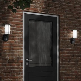 Applique Per Esterno Con Sensore 2 Pz Nere İn Acciaio Inox /