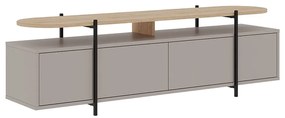 Tavolo TV grigio e beige in rovere 160x48 cm Hinoa - Marckeric
