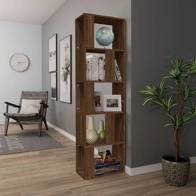 Libreria rovere marrone 45x24x160 cm in legno multistrato