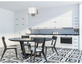 Sospensione Moderna 1 Luce Houyi In Acciao Bianco E Cromo