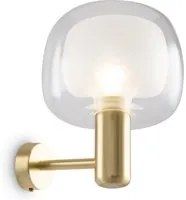 Applique Contemporanea Vision Alluminio Oro 1 Luce Diffusore In Vetro Trasp