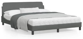 Giroletto Senza Materasso Grigio Scuro 160x200 Cm Tessuto /
