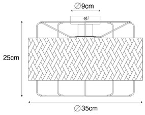 Plafoniera orientale nera con bambù - Irena