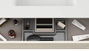 Mobile da bagno sotto lavabo VISOBATH vision bianco laccato opaco L 120 x H 55 x P 45 cm 2 cassetti, lavabo non incluso
