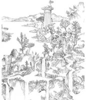 Isidore Leroy Carta da parati panoramica Cite Revee - Panel C