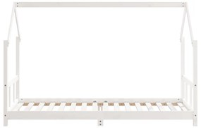 Giroletto per bambini bianco 90x200cm in legno massello di pino