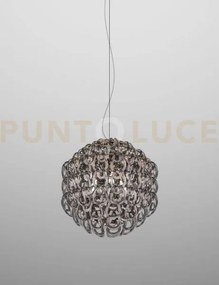Giogali sospensione 50 cristallo fume' e bronzo opaco 3 luci attac...