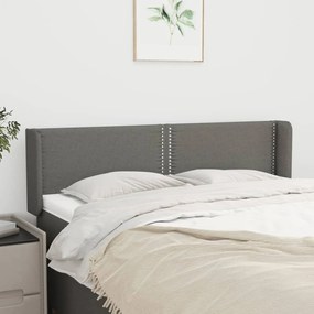 Testiera Ad Orecchio Grigio Scuro 147x16x78/88 Cm İn Tessuto /